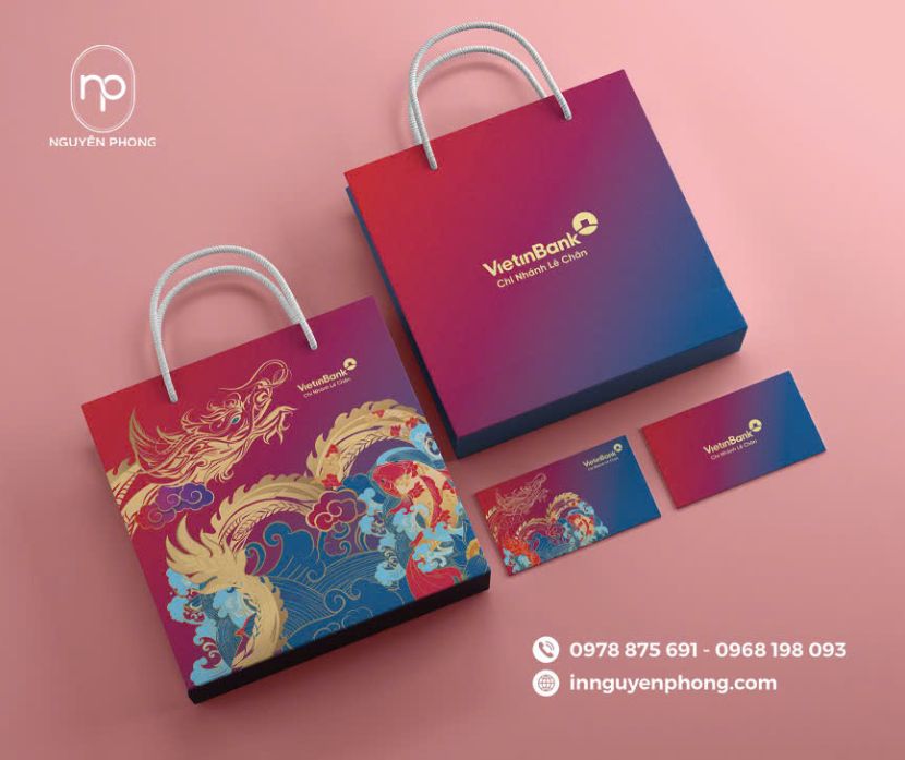 Mẫu túi giấy đựng quà Tết của VietinBank